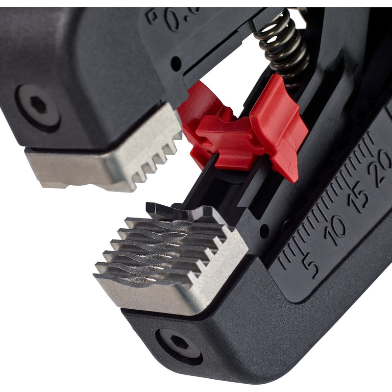 Load image into Gallery viewer, Knipex precistrip16 automatische afstriptang (zwart rood, geïntegreerde draadsnijder)