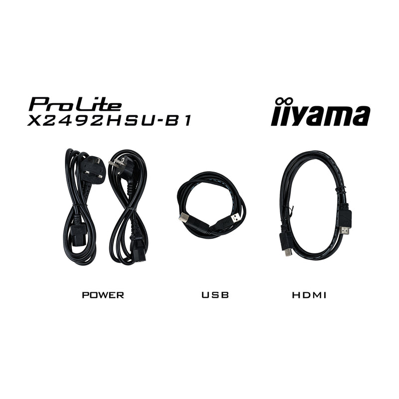 Load image into Gallery viewer, Iiyama prolite x2492hsu-b1 24 monitor (zwart (mat), hdmi, displayport, 2x usb-a)