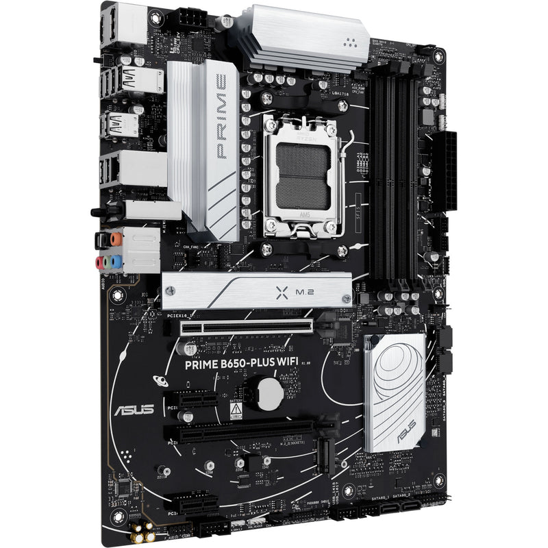 Load image into Gallery viewer, Asus prime b650-plus wifi socket am5 moederbord (zwart zilver, raid, 2.5gb-lan, wi-fi 6e, bt 5.3, sound, atx)