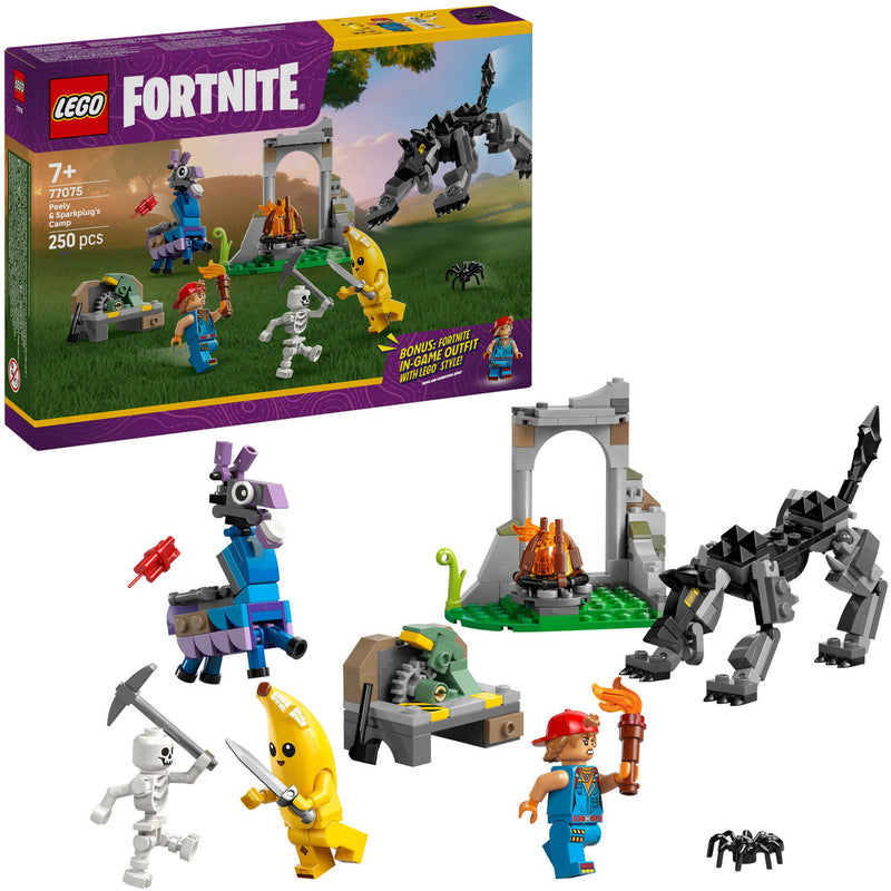 Load image into Gallery viewer, Lego fortnite - peely en sparkplugs kamp constructiespeelgoed (77075)