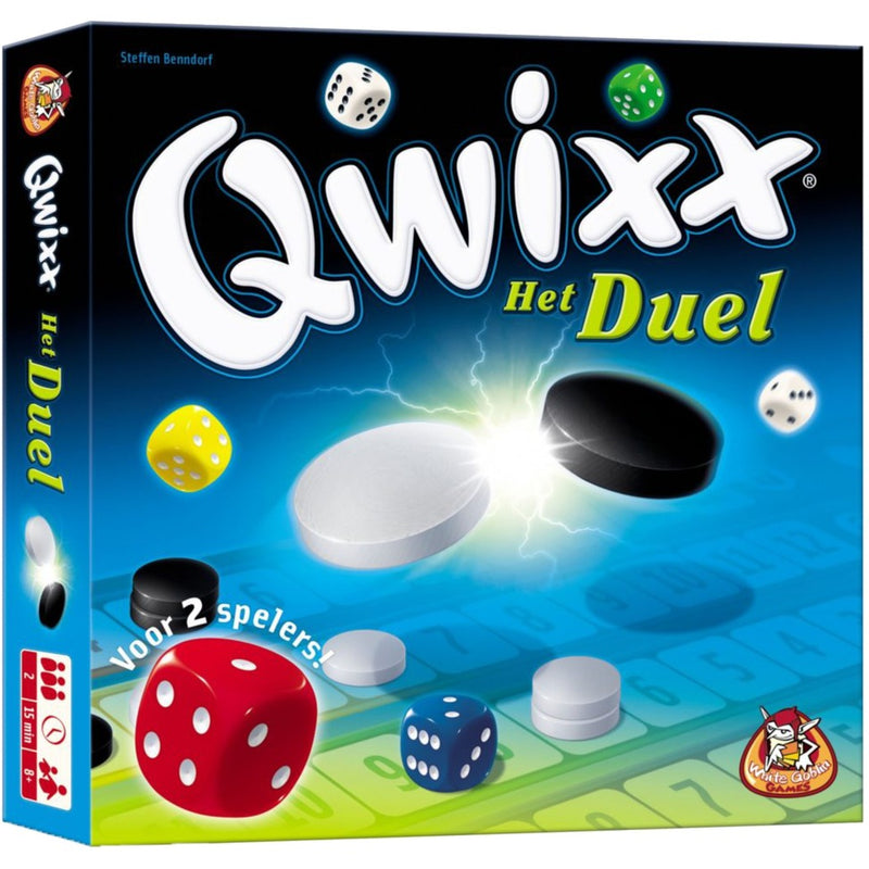 Load image into Gallery viewer, White goblin games qwixx het duel dobbelspel (nederlands, 2 spelers, 15 minuten, vanaf 8 jaar)