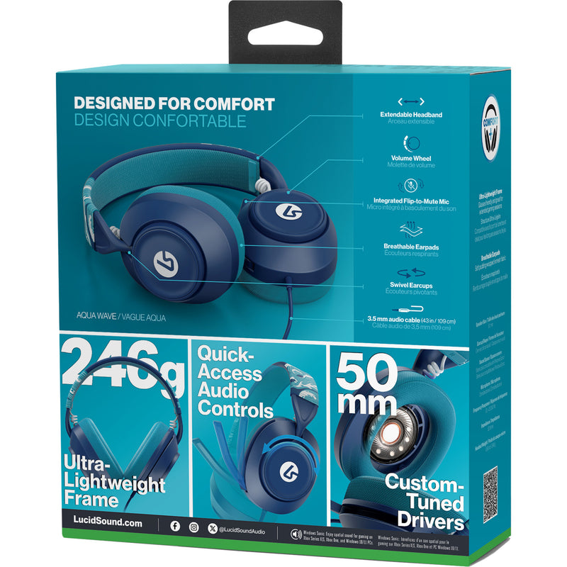 Chargez l'image dans la visionneuse de la galerie, Powera lucidsound ls10x gen 2 bedrade gamingheadset voor xbox series x|s - watergolf over-ear gaming headset (azuurblauw lichtblauw, xbox series x|s, xbox one, pc)