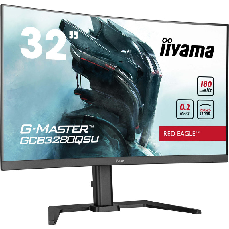 Load image into Gallery viewer, Iiyama g-master red eagle gcb3280qsu-b2 31.5 curved gaming monitor (zwart, 2x hdmi, displayport, 2x usb-a, usb-b, 180 hz)
