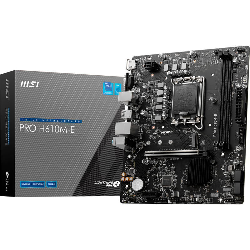 Load image into Gallery viewer, Msi pro h610m-e socket 1700 moederbord (gb-lan, sound, µatx)