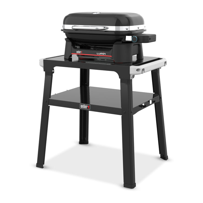Load image into Gallery viewer, Weber lumin compact elektrische barbecue voor buiten met onderstel (zwart, 2 tot 4 personen, grilloppervlak 1161 cm²)