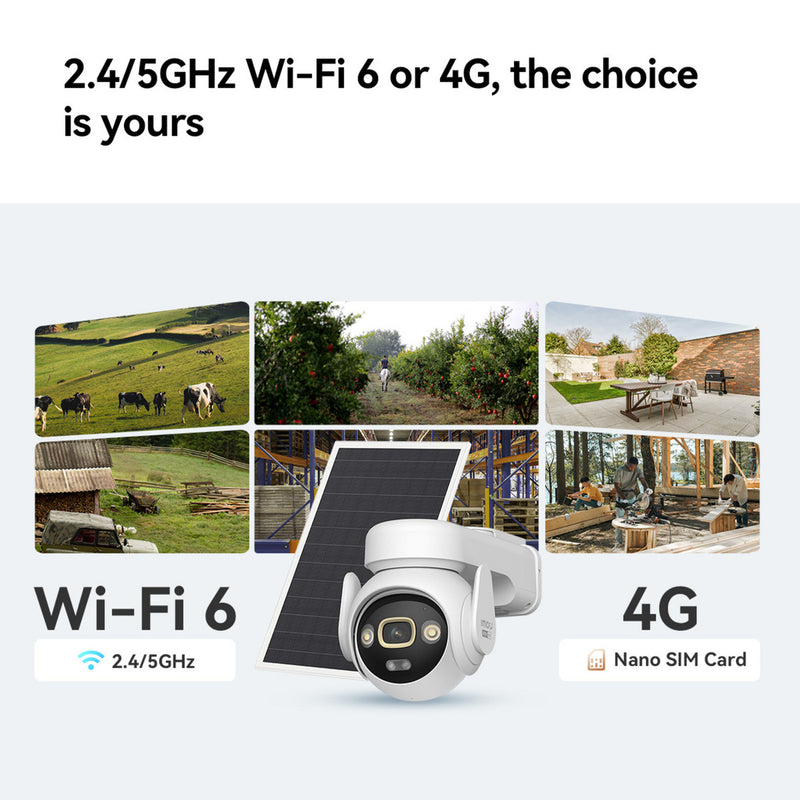 Laden Sie das Bild in Galerie -Viewer, Imou aov pt 4k kit (wifi+4g) simcard sd beveiligingscamera (wit, 8 mp, wifi 6, 4g lte, solar panel, ai-detectie)