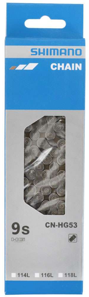 Load image into Gallery viewer, Shimano HG53 fietsketting - 9-versnellingen - 304g - Zilver