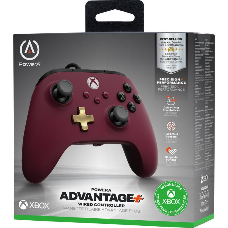Afbeelding laden in galerijviewer, Powera advantage plus bedrade controller voor xbox series x|s - robijn (donkerrood, xbox series x|s, xbox one, pc)
