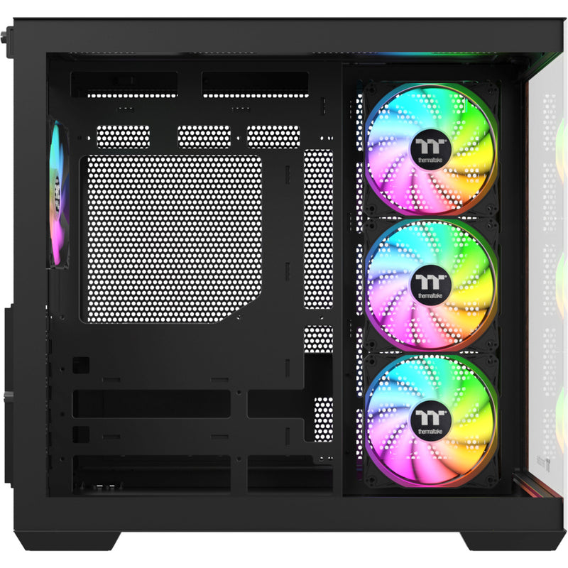 Load image into Gallery viewer, Thermaltake view 380 ws argb midi tower behuizing (zwart houtkleur | 2x usb-a | 1x usb-c | rgb | tempered glass)