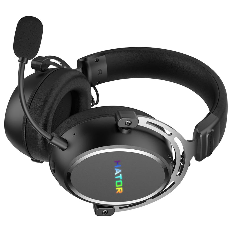 ギャラリービューアに画像をロードする, Hator hypergang 3 wireless over-ear gaming headset (zwart, rgb, 2.4ghz bluetooth usb)