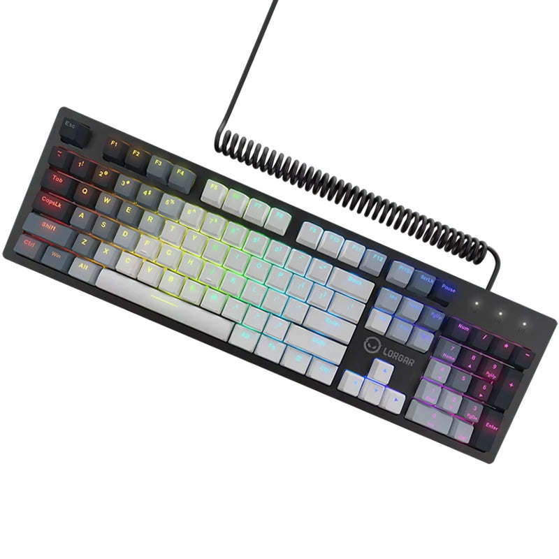 Chargez l'image dans la visionneuse de la galerie, Lorgar azar 514 rgb mechanisch gaming toetsenbord (wit, us lay-out (qwerty), logar dream, 100%, rgb)