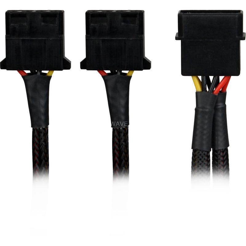 Afbeelding laden in galerijviewer, Sharkoon 5,25 4-pin (male) naar 5,25 4-pin (female) y-stroomsplitterkabel (zwart, 15 centimeter)