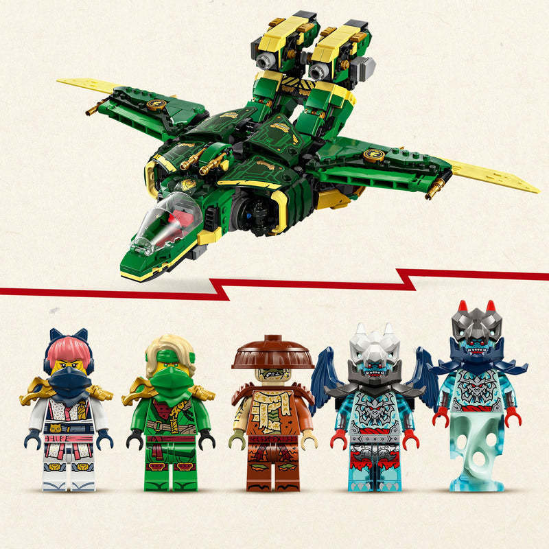 Afbeelding laden in galerijviewer, Lego ninjago - lloyds vliegtuigmecha constructiespeelgoed (71845)