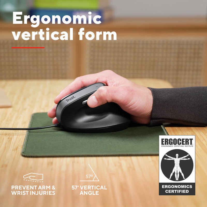 Load image into Gallery viewer, Trust bayo ii bedrade ergonomische muis (zwart, 800 dpi - 2400 dpi)