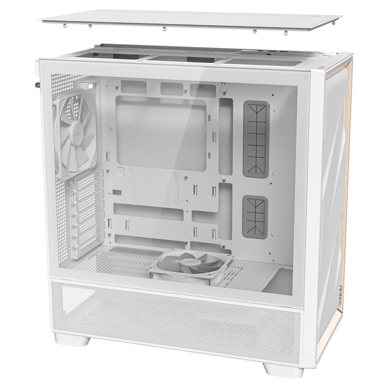 Afbeelding laden in galerijviewer, Antec flux midi tower behuizing (wit | 2x usb-a | 1x usb-c | tempered glass)