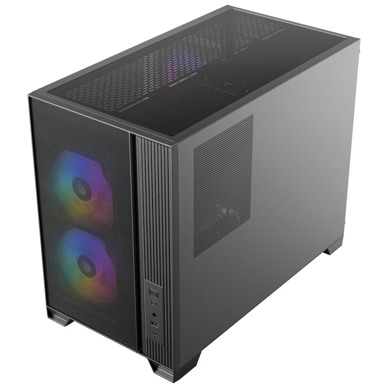 ギャラリービューアに画像をロードする, Antec flux m mini tower behuizing (zwart | 1x usb-a | 1x usb-c | tempered glass)