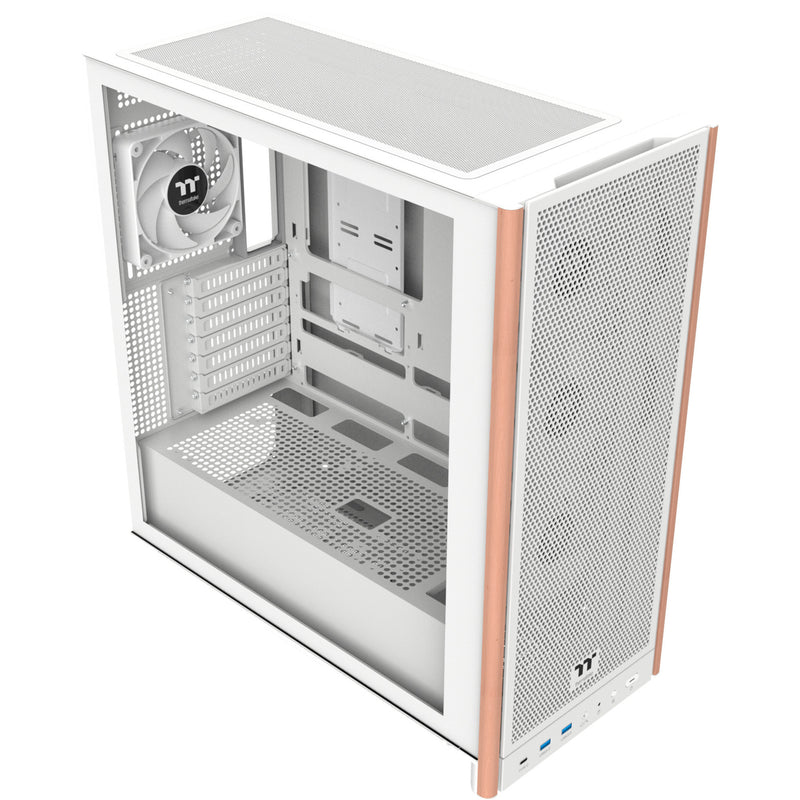 Load image into Gallery viewer, Thermaltake s370 ws snow midi tower behuizing (wit | 2x usb-a | 1x usb-c | tempered glass)