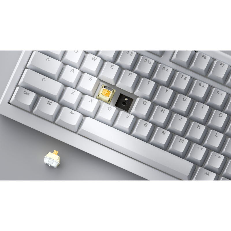 Load image into Gallery viewer, Ducky one x wireless rgb mechanisch toetsenbord (wit, us lay-out (qwerty), inductive, 100%, hot-swappable, pbt, 2.4 ghz | bluetooth | usb-c)