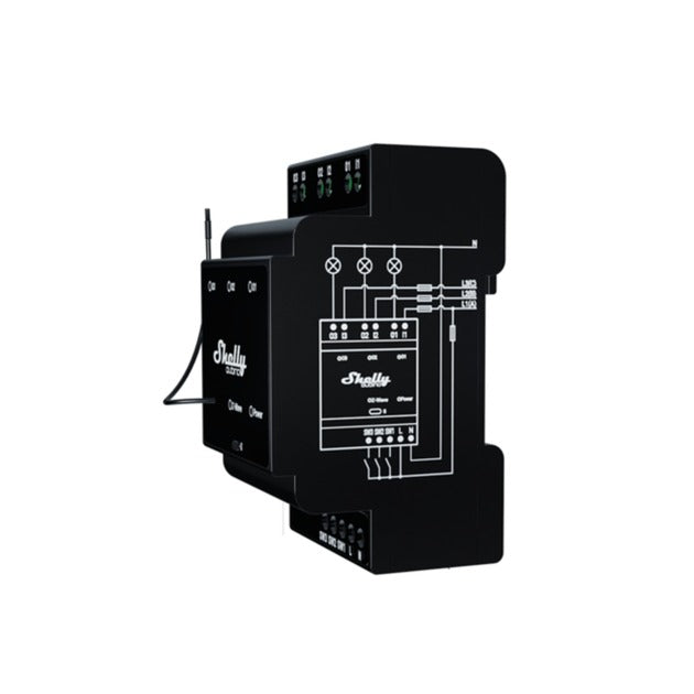 Load image into Gallery viewer, Shelly qubino wave pro 3 schakelaar (zwart, z-wave s800)