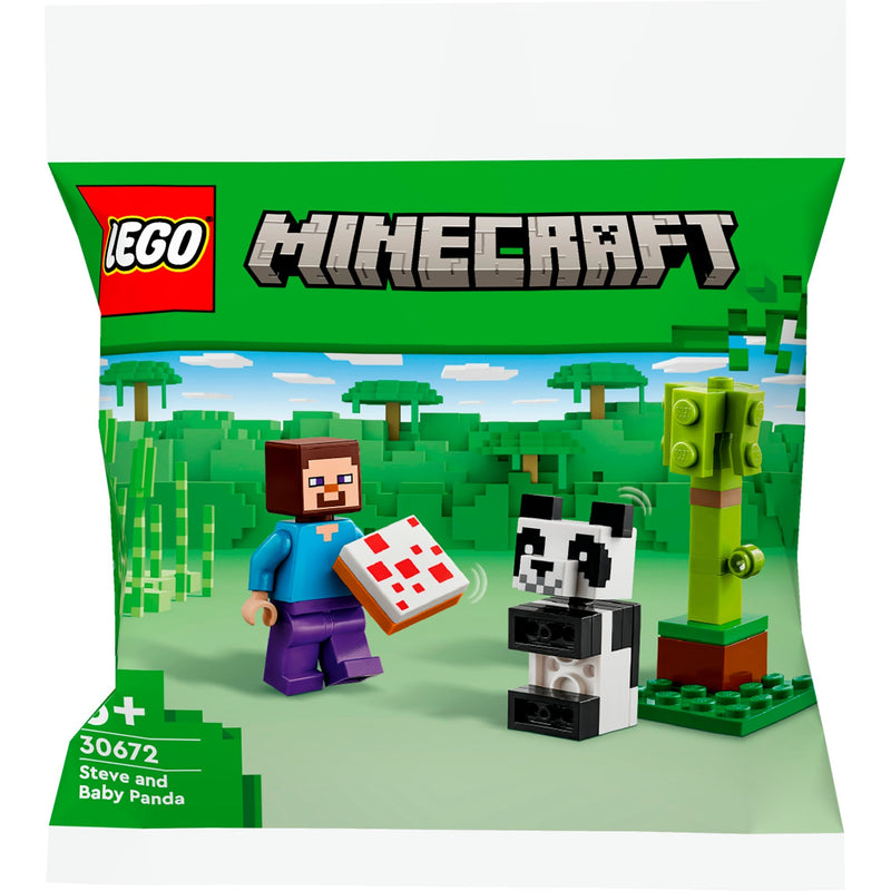 Afbeelding laden in galerijviewer, Lego minecraft - steve en babypanda constructiespeelgoed (30672)