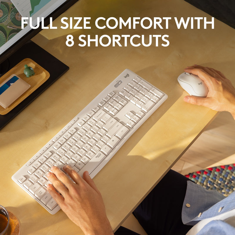 Load image into Gallery viewer, Logitech mk295 silent wireless keyboard and mouse combo, desktopset (grijs, us-international)