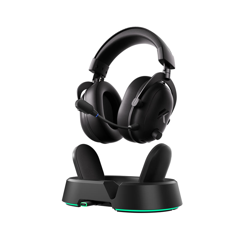 Afbeelding laden in galerijviewer, Mchose v9 turbo+ magnetic wireless over-ear gaming headset (zwart, nintendo switch, playstation 4, playstation 5, mobiel, pc, 2.4g bluetooth usb)