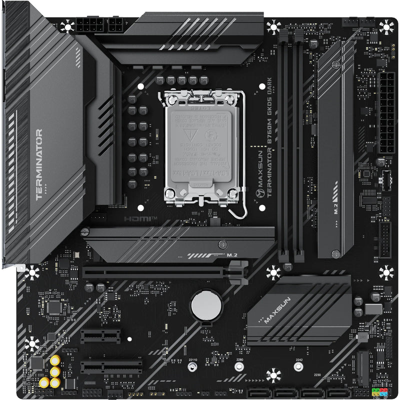 Afbeelding laden in galerijviewer, Maxsun ms-terminator b760m gkd5 dark socket 1700 moederbord (zwart, raid, 2.5 gb-lan, sound, µatx)