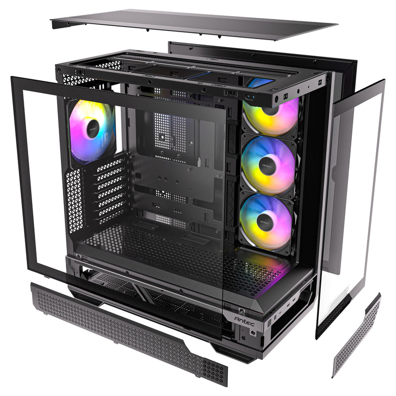 Afbeelding laden in galerijviewer, Antec c7 argb midi tower behuizing (zwart | 2x usb-a | 1x usb-c | tempered glass)