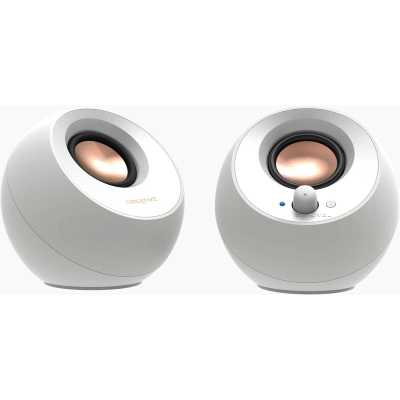 Afbeelding laden in galerijviewer, Creative pebble v3 pc-luidspreker (wit, bluetooth, usb-c, aux)