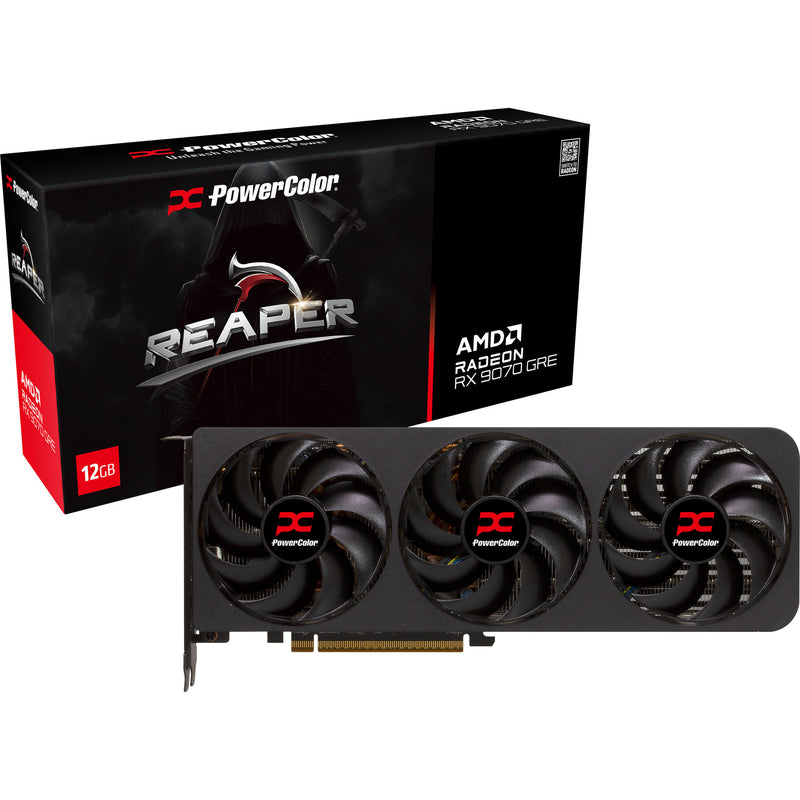 ギャラリービューアに画像をロードする, Powercolor radeon rx 9070 gre reaper 12gb gddr6 grafische kaart (zwart, rdna4, 3x displayport, 1x hdmi 2.1)