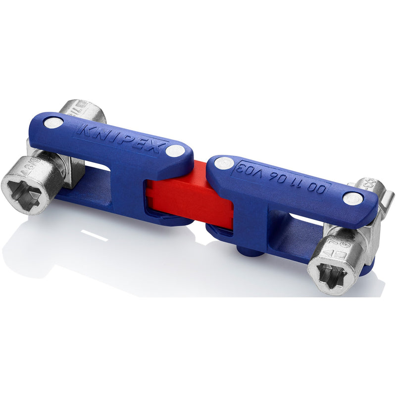 Load image into Gallery viewer, Knipex schakelkastsleutel doublejoint 00 11 06 v03 dopsleutel (blauw rood)