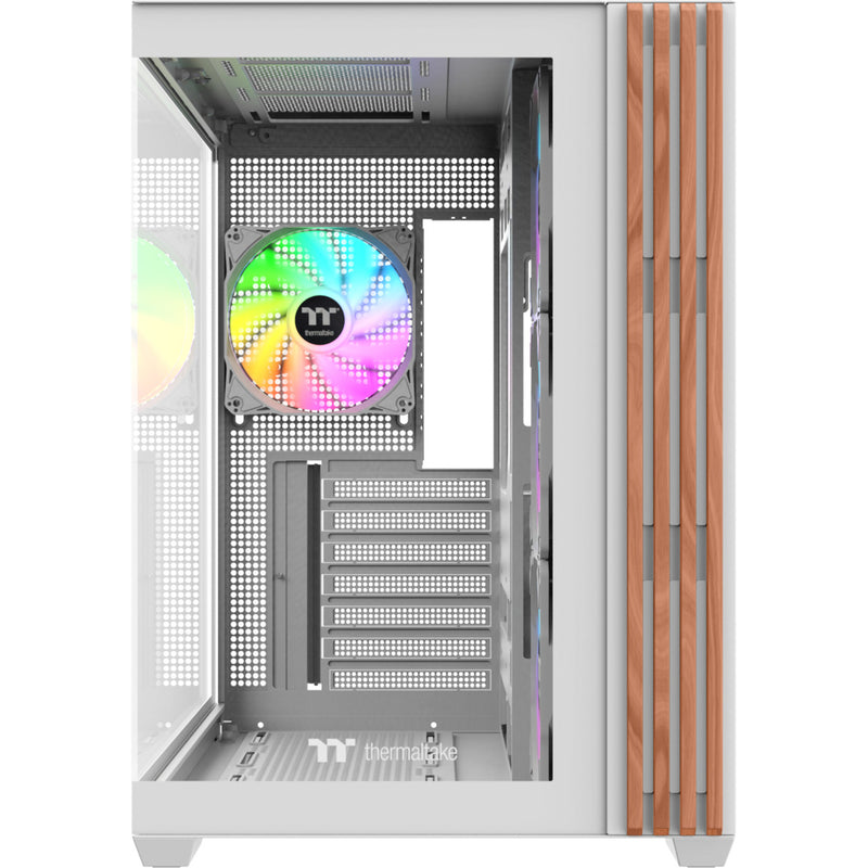 Load image into Gallery viewer, Thermaltake view 380 ws argb snow midi tower behuizing (wit houtkleur | 2x usb-a | 1x usb-c | rgb | tempered glass)