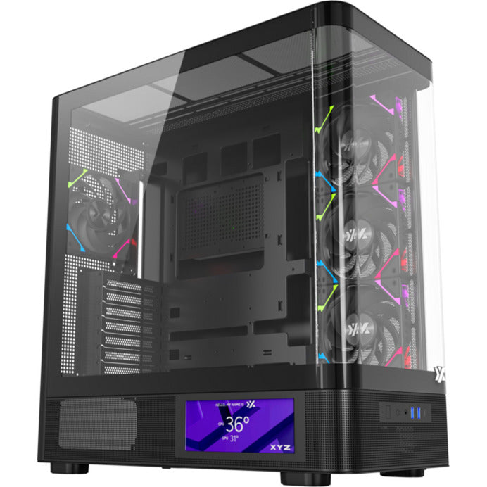 Afbeelding laden in galerijviewer, Xyz pc gear quantum pro midi tower behuizing (zwart | window)