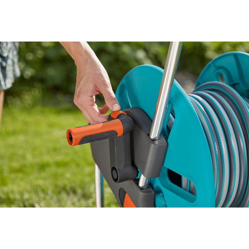 Load image into Gallery viewer, Gardena slangenwagen aquaroll m set (turquoise grijs, 18513-20)
