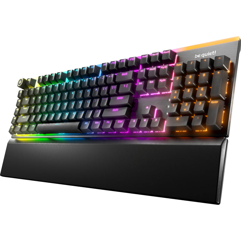 Afbeelding laden in galerijviewer, Be quiet! light mount silent tactile rgb mechanisch gaming toetsenbord (zwart, us lay-out (qwerty), silent tactile, 100%, argb, pbt double-shot keycaps)