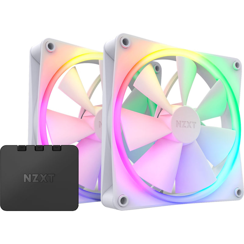 Load image into Gallery viewer, Nzxt f140 rgb duo case fans (wit, 2 stuks, 140 x 140 x 25 mm, pwm, incl. controller)
