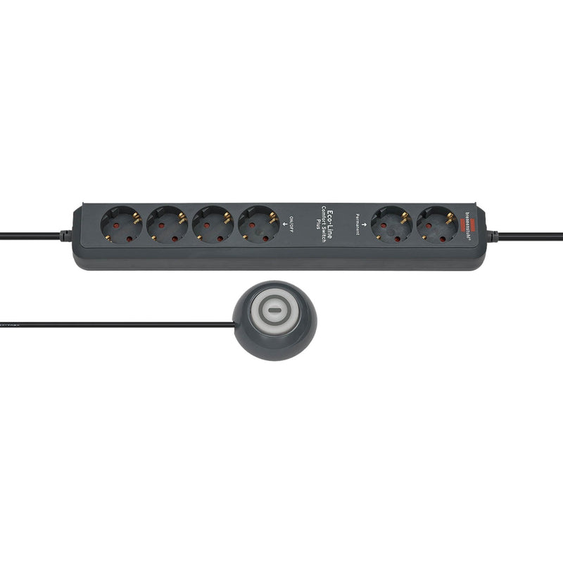 Load image into Gallery viewer, Brennenstuhl eco-line comfort switch plus 6x stekkerdoos (antraciet, 1159560516, voor 6 stekkers)