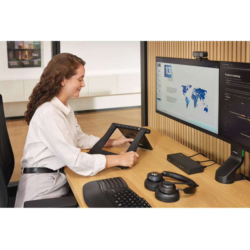 Chargez l'image dans la visionneuse de la galerie, Kensington pro fit ergo kb675 eq tkl rechargeable keyboard (zwart, eu lay-out (qwerty), membraan, 80% (tkl), bluetooth, 2.4 ghz)