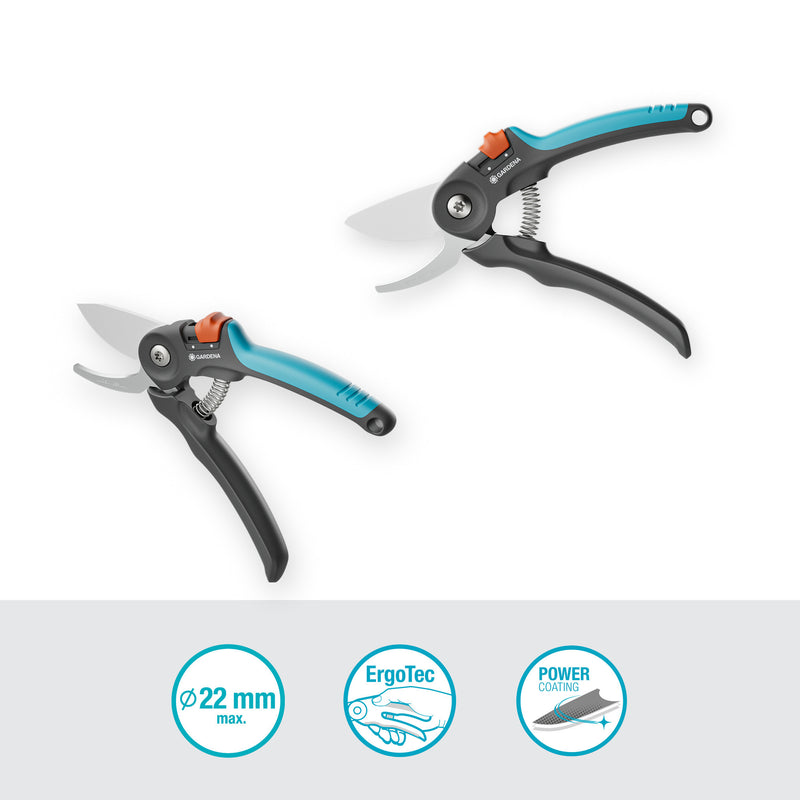 Load image into Gallery viewer, Gardena snoeischaar premiumcut voor vers hout met bypass-snede (grijs turquoise, 22 mm snoeidiameter)