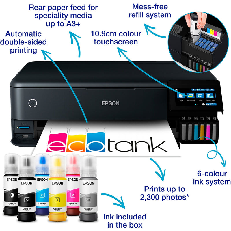 Load image into Gallery viewer, Epson ecotank et-8550 all-in-one inkjetprinter (zwart, usb, wlan, scannen, kopiëren)