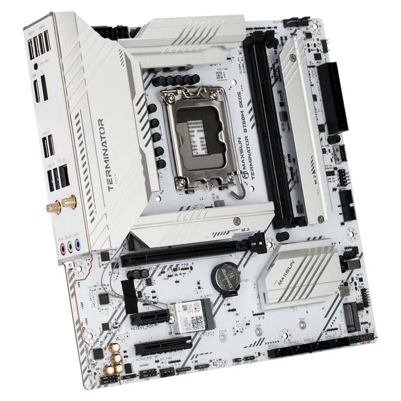 Afbeelding laden in galerijviewer, Maxsun ms-terminator b760m gkd5 ice socket 1700 moederbord (zwart, raid, 2.5 gb-lan, sound, µatx)