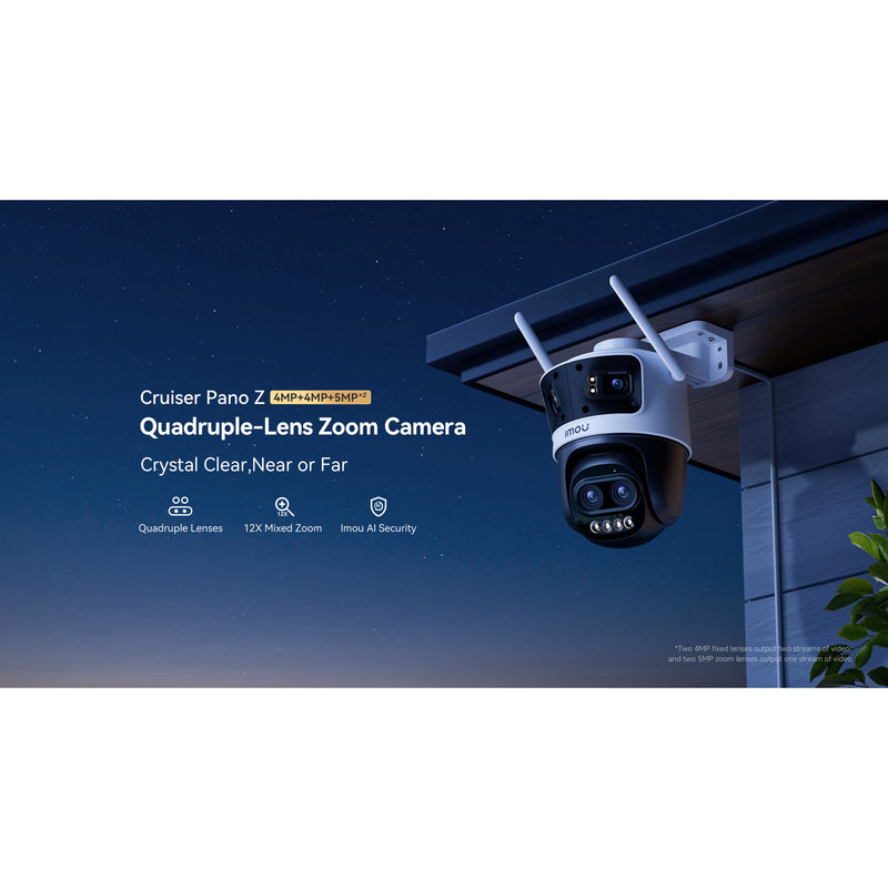 Afbeelding laden in galerijviewer, Imou cruiser pano z quadruple-lens zoom camera (wit, 4mp+4mp+5mpx2, poe)