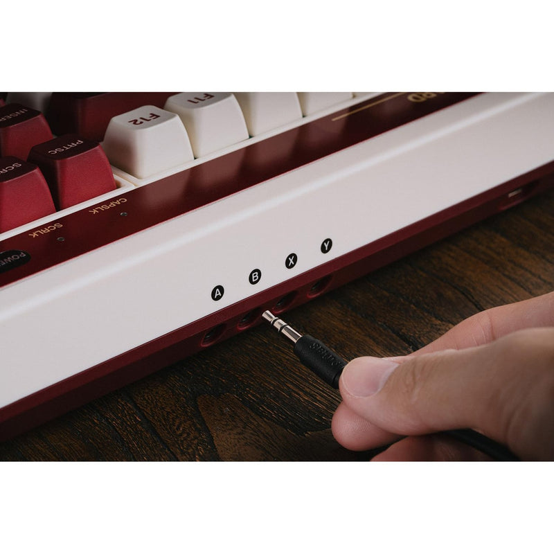 Load image into Gallery viewer, 8bitdo retro mechanical keyboard fami edition (beige, us lay-out (qwerty), kailh box white, 80% (tkl), bluetooth low energy, wireless 2.4g, usb)