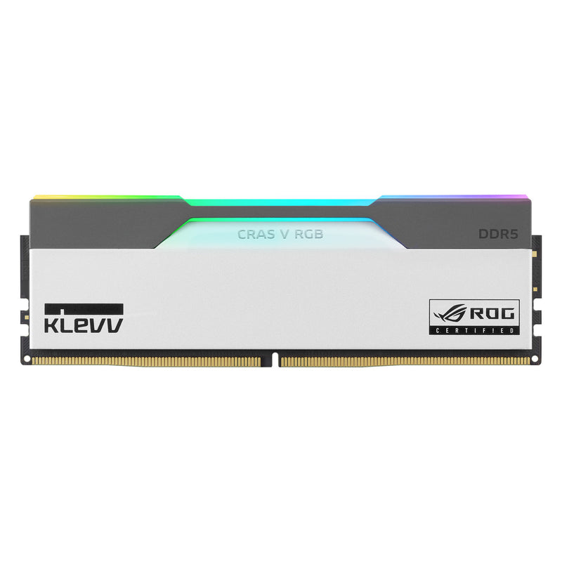Laden Sie das Bild in Galerie -Viewer, Klevv 32 gb ddr5-6200 (2x 16 gb) kit werkgeheugen (wit zwart, kd5agua80-62b320p, cras v rgb rog, xmp 3.0, expo)