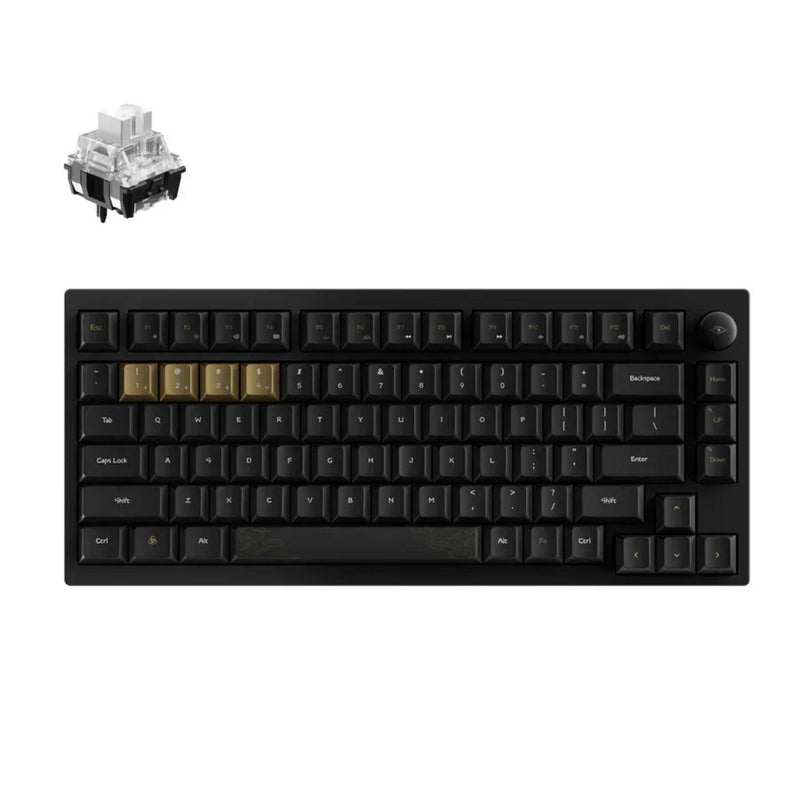 Load image into Gallery viewer, Keychron black myth wukong wireless mechanical keyboard standard edition (zwart, us lay-out (qwerty), ttc bluish white, 75%, rgb leds, non-shine-through pbt, hot swap, usb-c | 2.4 ghz | bluetooth 5.1)