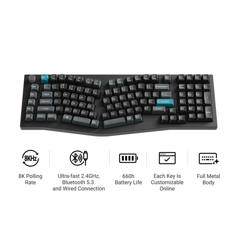 Load image into Gallery viewer, Keychron q13 ultra-p1 8k wireless custom mechanical keyboard (wit, us lay-out (qwerty), silk pom red, 96%, rgb, hot swap, 8k, 2.4 ghz | bluetooth 5.2 | usb-c)