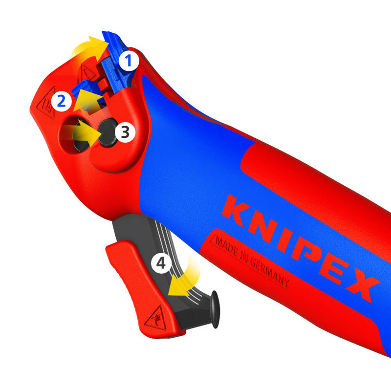 Load image into Gallery viewer, Knipex kabelmes, met glijschoen (rood blauw)