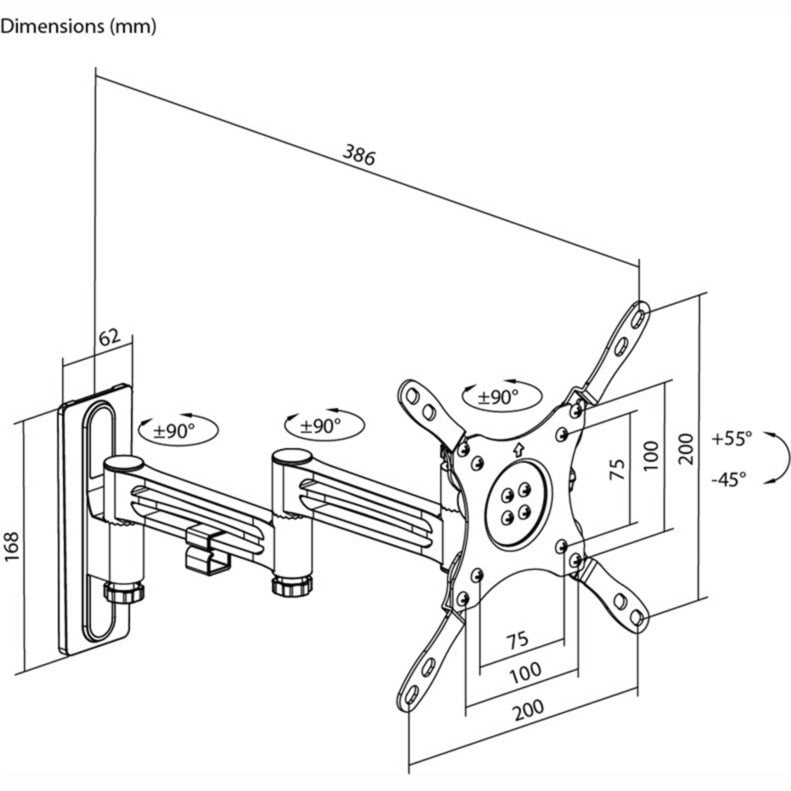 Load image into Gallery viewer, Goobay tv wall mount caravan fullmotion (m), 13 to 43 inch wandmontage (zilver)