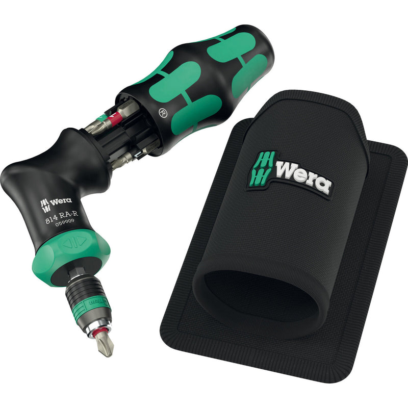 Load image into Gallery viewer, Wera kraftform kompakt pistol ra -r 1, 7‑delig bitset (zwart groen)