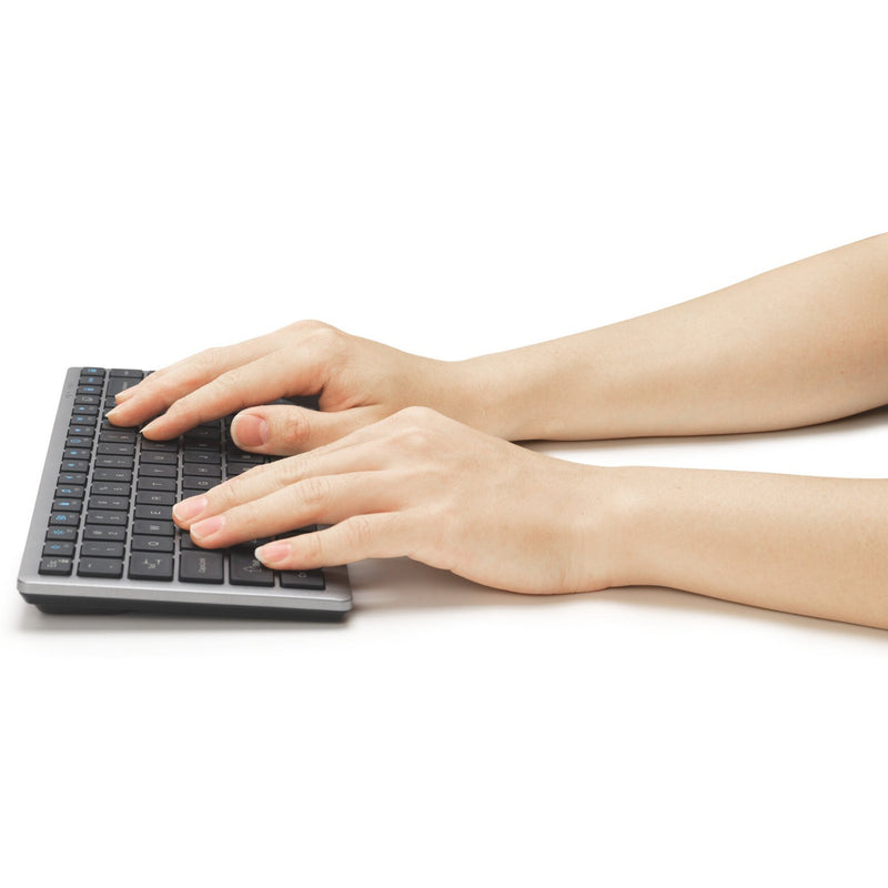 Chargez l'image dans la visionneuse de la galerie, Kensington kb435 eq rechargeable multi-device compact keyboard (grijs, us-international lay-out (qwerty), scissor switches, 80% (tkl), usb, 2,4 ghz, bluetooth 5.4)